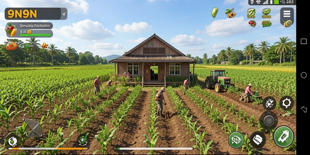 Tampilan gameplay pertanian yang mengasyikkan di 9N9N.
