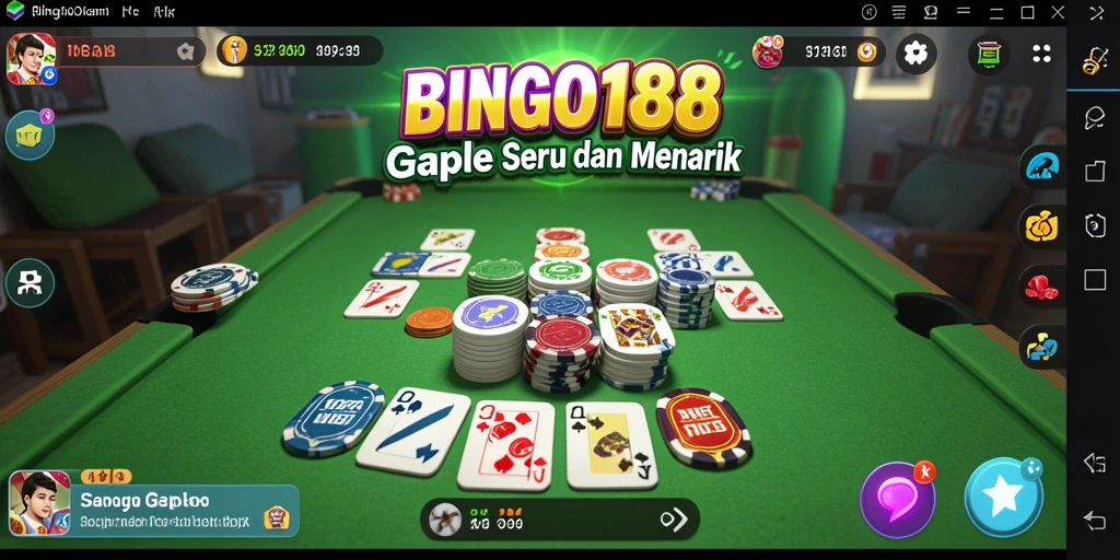 Screenshot BINGO188 menampilkan gameplay Gaple yang seru.