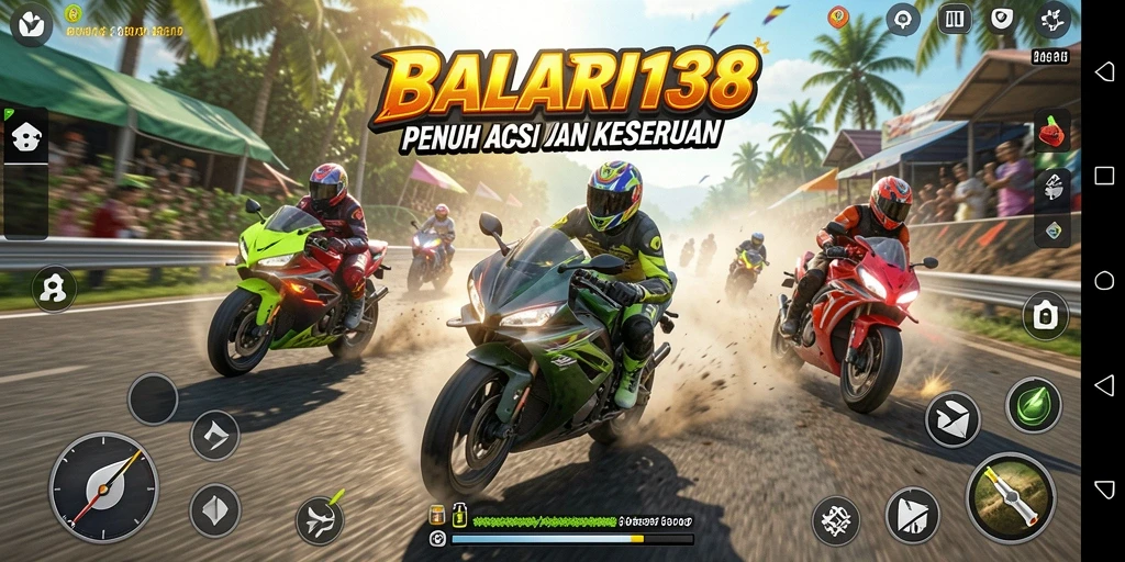 Gameplay seru EMPATI138 dengan balapan motor cepat dan mendebarkan.