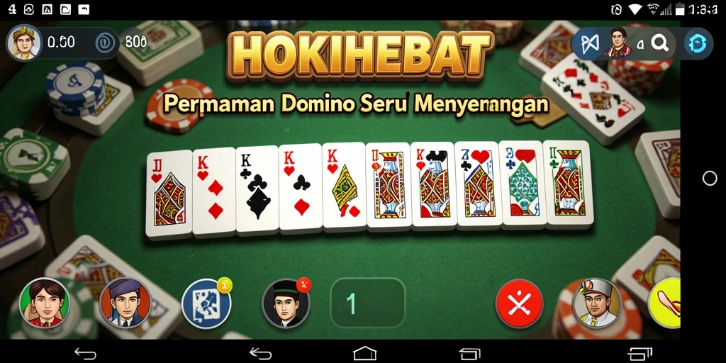 Screenshot gameplay HOKIHEBAT menampilkan momen seru saat bermain Domino.