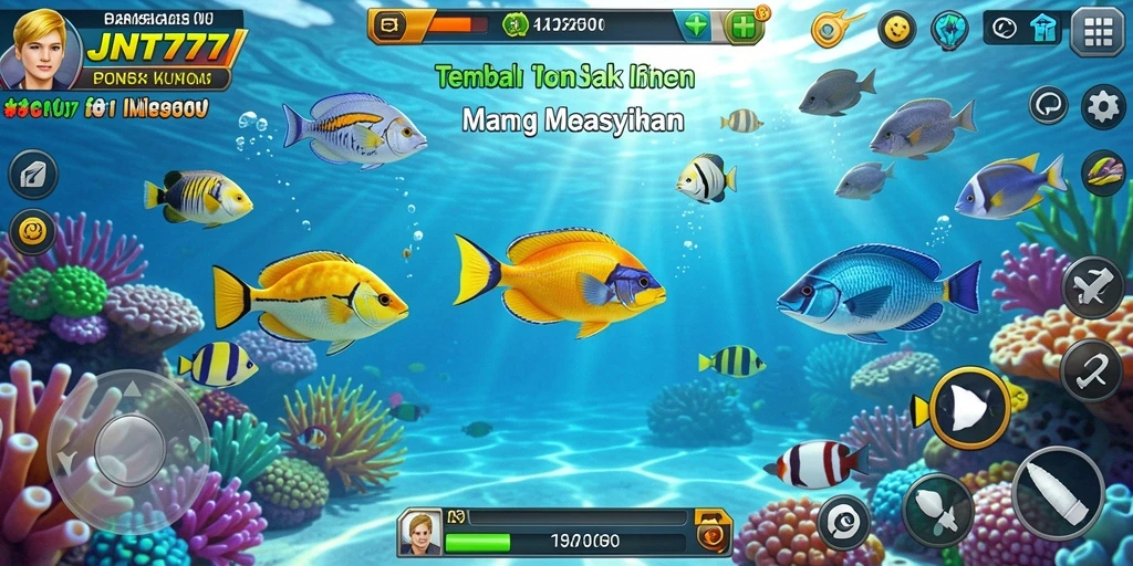 Tampilan gameplay JNT777 yang menarik saat menembak ikan.