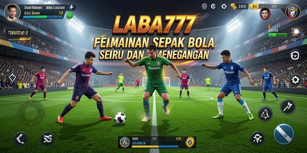 Screenshot menampilkan aksi pertandingan sepak bola yang mendebarkan.