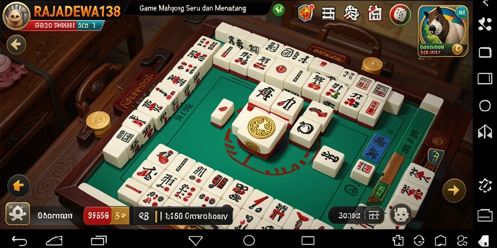 Tampilan gameplay seru dalam RAJADEWA138, keseruan permainan Mahjong.