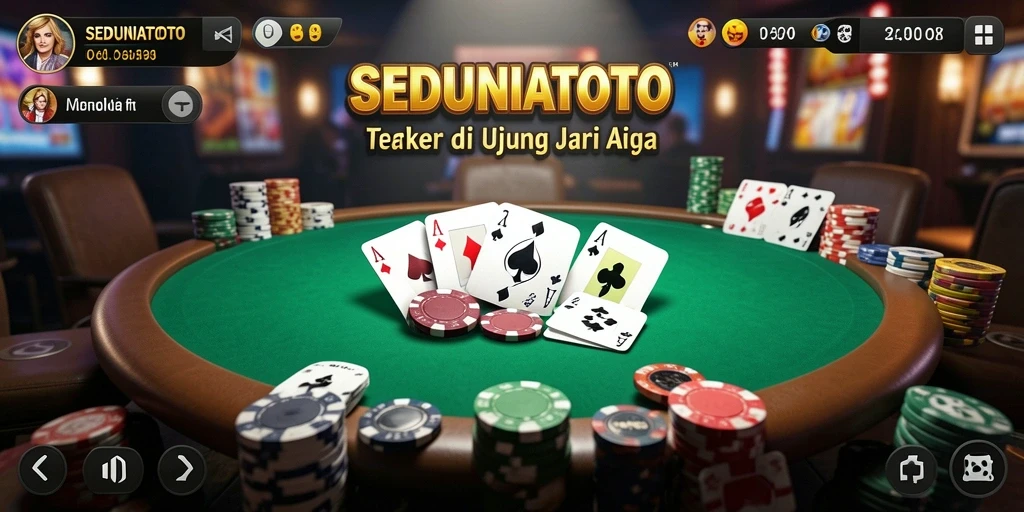 Tampilan menarik dari gameplay poker di SEDUNIATOTO.